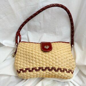 BRIGHTON Basket Handbag Beautiful Leather RARE